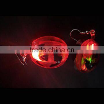 Custom Fashion Jewelry Pumpkin Hanging Flashing Earrings Glow in the Dark for Halloween Party photo-2