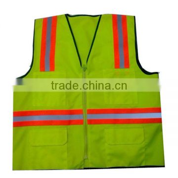 100%polyester High visibility warning reflective safety vest