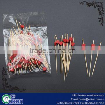 CK-KT709 Colorful New Style Heart Disposable Wooden Fruit Forks/ Bamboo Fruit Fork for Party or Wedding photo-2