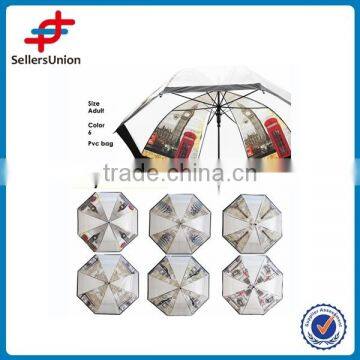 Transparent pvc umbrella, cheap outdoor city umbrellas