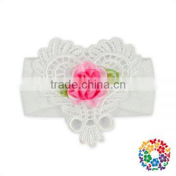 Beautiful Flower Pattern Barefoot Sandals With Headband Factory Cheap Wholesale Baby Sandals photo-3