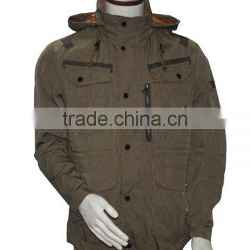 Casual Relaxed Fit Cotton/poly hood Jacket & Outcoat Men's