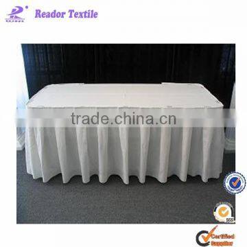 100% polyester cheap table skirt for banquet 180GSM fabric