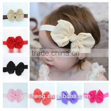 Newest baby headband big bow headwrap with chiffon bowknot