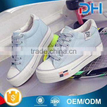 Ladies Plain Color Increase Canvas Shoes Wholesale photo-2