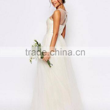 Lvory Romantic Appliques Lace Wedding Dresses A Line Bridal Grown Tulle Maxi Dress Bandeau Sleeveless photo-2
