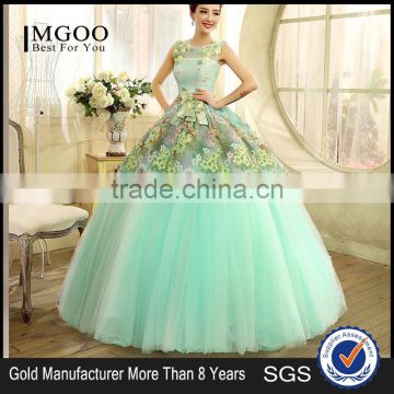 MGOO Hot Sale Designer Dress For Women prom Long Satin Evening Gown Beautiful Applique Dress L000123