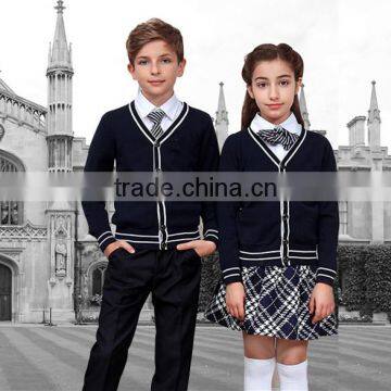 Blank Plain Color Knitting Cardigan School-uniform Sample photo-3