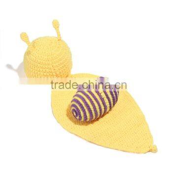 Newborn Snail Design Knitted Hat Cute Baby Kids Crochet Boutique Caps Winter Baby Clothes photo-3