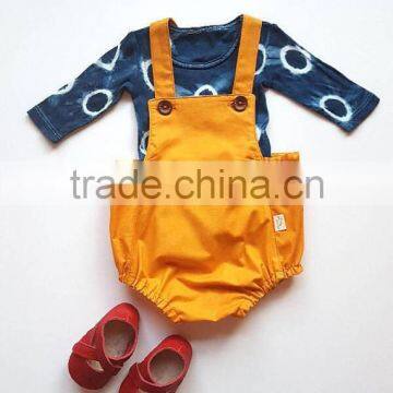 Boutique Kids Clothing Bodysuit Yellow Cotton Baby Romper Summer Wear photo-3
