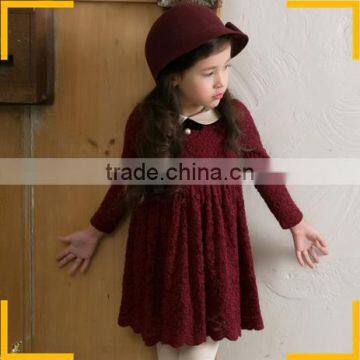 Hot Sale Korean Style Girl Lace Winter Dress Kids Party Wear Dress Kids Fashion Show Dress photo-2