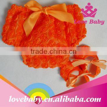 Wholesale Rosette Ruffle Panties Baby Panties Bloomer With Shoes Sets photo-4