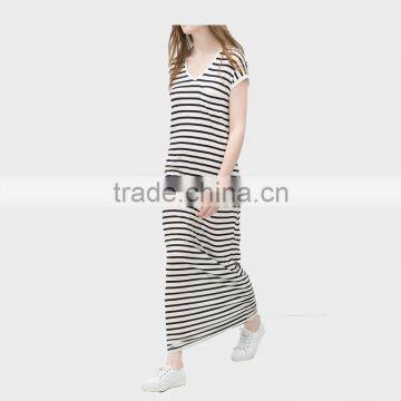 ladies stripe dress shortsleeve maxi dress