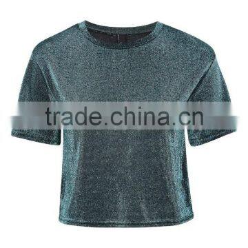 Wholesale Fashion Metallic Shimmer T-shirt Women photo-3