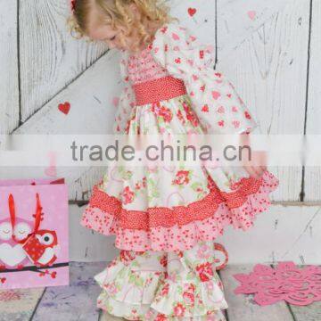 ibear garment factory girls clothing latest design baby frock dress wild dress ruffle sets boutique spring outfits