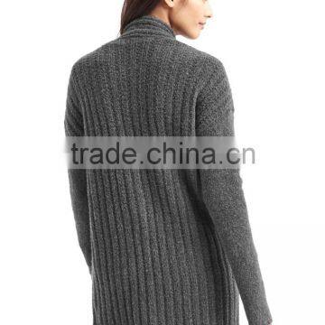Black Long Women Cardigan Sweater Design photo-2