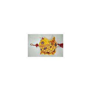 Flocking Cloth The Auspicious Yellow Carp with Chinese Knot Custom Promotional Toys