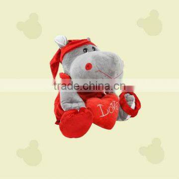 gray hippo soft toys custom christmas hippo plush toys