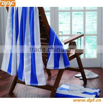 Blue and white stripe 100%cotton beach towel pool towel wholesale