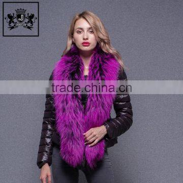 2017 winter women new style fluffy raccoon fur collar warm coat graceful light weight duck down jacket