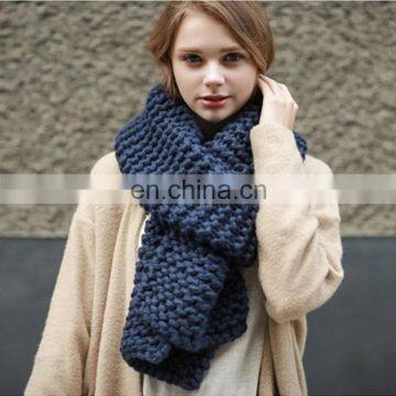 Newest design top quality wholesale acrylic fan knitted scarf