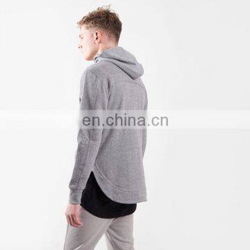 Slim Fit Grey pullover Two Side Openings Hoodies