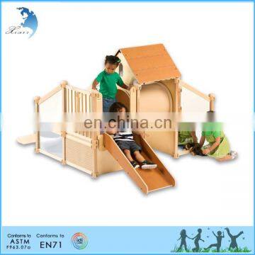 Direct selling Nursery School Kids Educational Playground Train Wooden Toy Cubby House