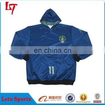 Blue reversible pullover hoodie/chinese clothing quality plain hoodies