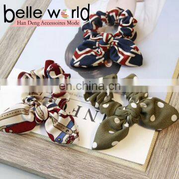 New design Fabric Wave Rabbit Ear Ponytail holder wholesale