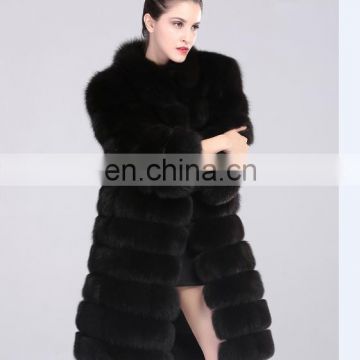 LantianFur High Quality long section Fox Fur Coat / Winter Coats For Women with removeable sleeve and length