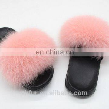 Factory Supply Stylish and Soft Real Fox Fur Slide Sandals for Women photo-5