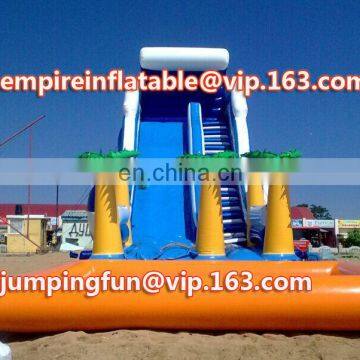 Hot sale palm tree inflatable medium slide with pool ID-SLM007