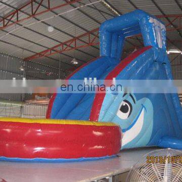 cheap inflatable fish pool water slide for kids WS066