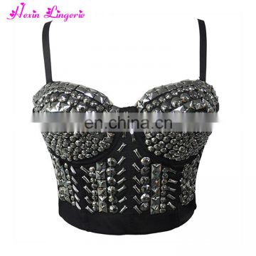 Fashion sexy Silver bead decoration hot teens factory in china bra push up