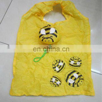 cheap reusable promotional foldable shopping bag bee pouch bag specialized in promotional shopping bag