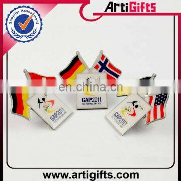 Wholesale metal country double flag pins