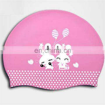Cute Silicone Swim Cap with cusomized printing logo
