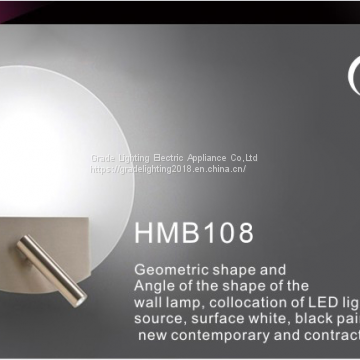 2017 Flat Simple Circle glass LED wall light LED reading light china bedside wall light zhongshan modern simplicity