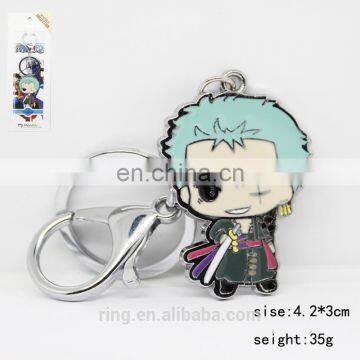 One Piece Roronoa Zoro Ver. Metal Keychain Pendent Key Rings Jewelry