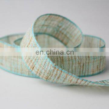 1.5 inch Hot sale simulated linen ribbons in factory price