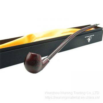 410mm Length Wooden Resin Long Tobacco Pipe With Small Flower Engraving Head for Smoking photo-5