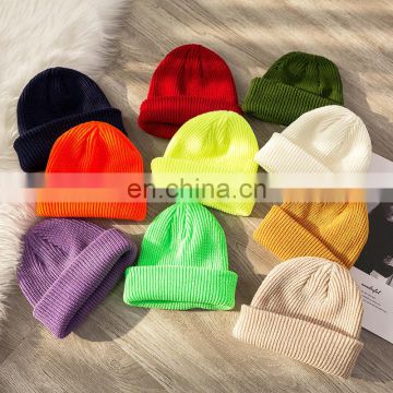 Adult Winter Warm Beanies Casual Short Thread Hip Hop Hat Men Beanie Female Girl Knitted Beanie Ribbed Skullcap Elastic Hats