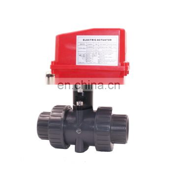 PPO Body and Ball G11/2" DN40 DC12V24V AC220V 2ways Plastic Ball Motor Drive Actuator Electric Valve Water For Water Treatment