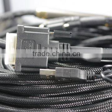 80M NYLON BRAIDED 24+1PIN M TO M DVI-D CABLE WITH USB ADN CHIP SET photo-3