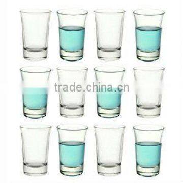 clear machine pressed heavy base shot glasses