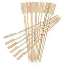 Disposable bamboo paddle skewer sticks 7inch china bamboo food toothpicks party wooden paddle skewers barbeque grill cocktail buffets party bamboo picks shish kabob