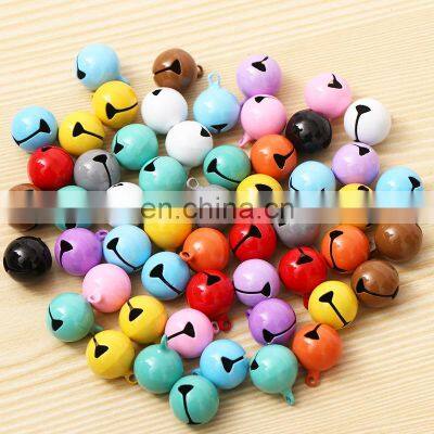 50Pcs 12Mm Beautiful Candy Color Cheap Christmas Bells Copper Loose Metal Beads Jingle Bells Christmas Decoration Pendants photo-3