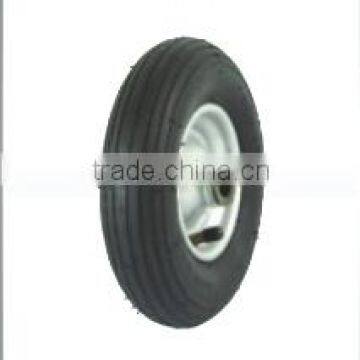 High Quality Pneumatic Rubber Wheel 10x3.50-4 With Red Rim 6202RZ Bearing photo-3