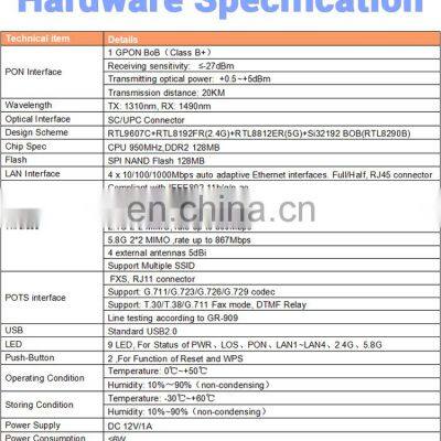 XPON ONU 4GE+AC-WIFI+POST+USB ONU photo-2