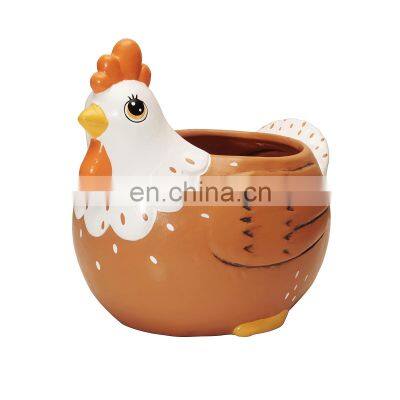 New Custom chicken animal shaped ceramic flower planter pot